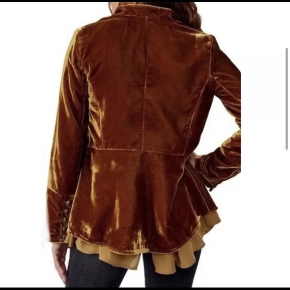Free People Faye Stunning Metallic Gold Military Jacket - Picture 4 of 14